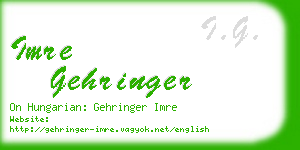 imre gehringer business card